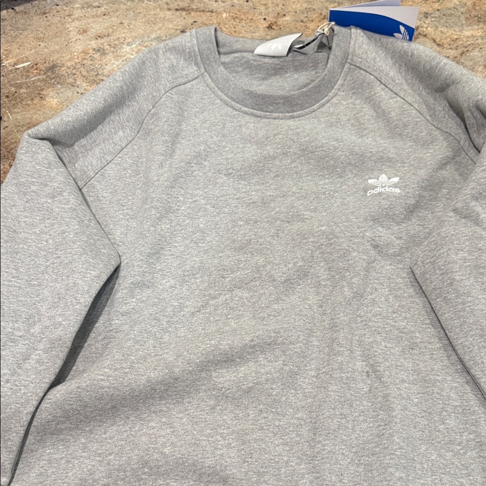 Adidas Men's Gray Crew Neck Sweater